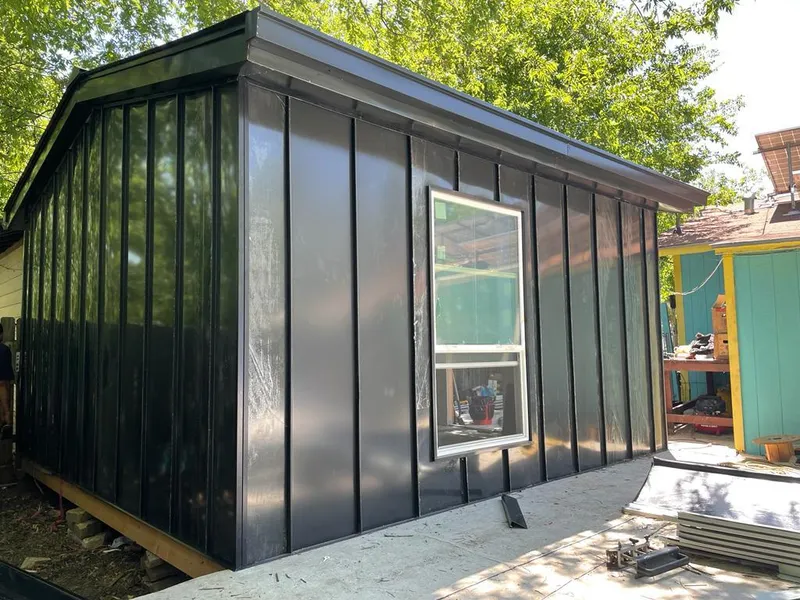 Black standing seam metal wall panels for Metal Roof Installation in Port Arthur